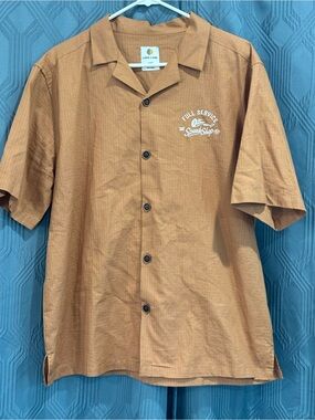 Men's Lark & Owl Short-Sleeve Motorcycle Speed Shop Orange Button Up